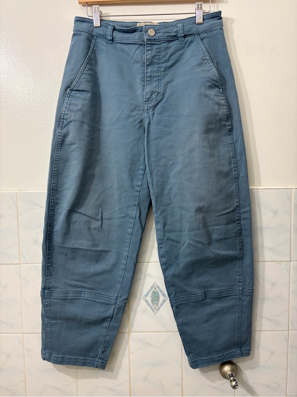 Everlane Utility Crop Barrel Pants Women 6 Blue Jeans Organic Cotton Minimalis